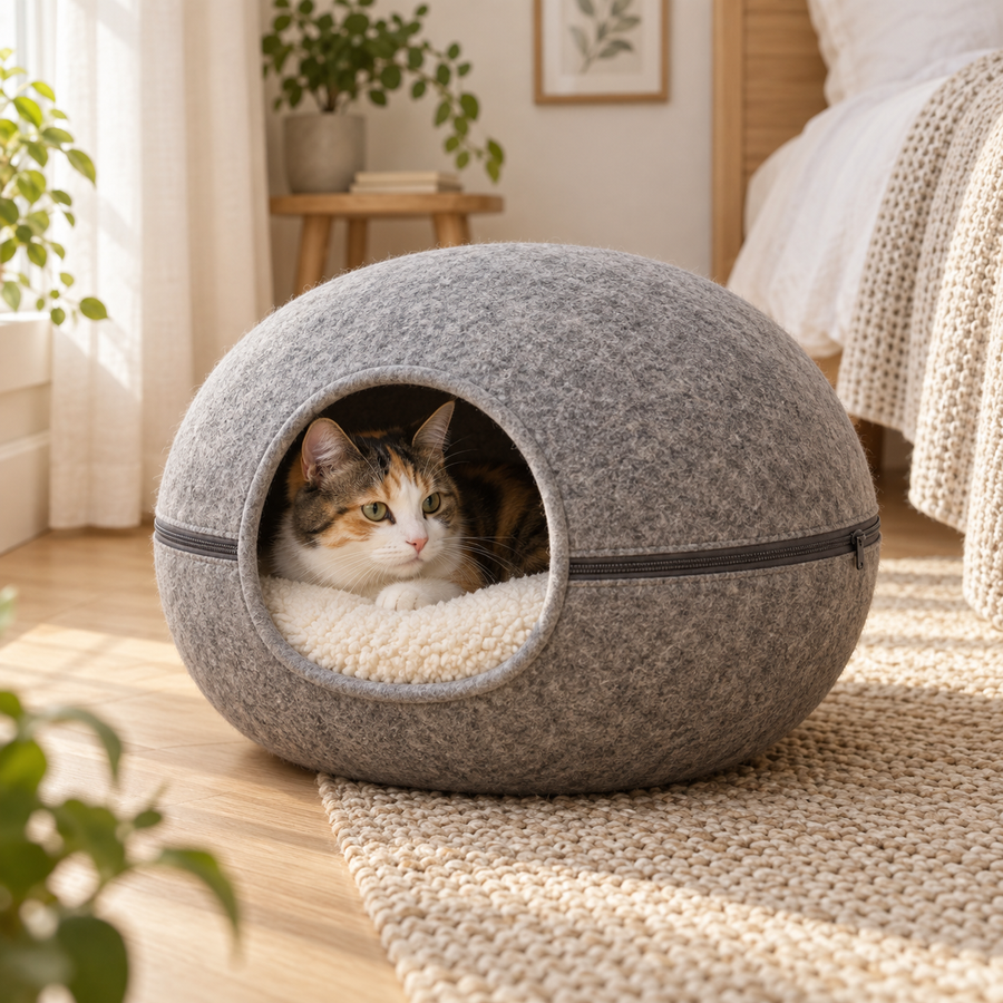MeadowPod Felt Cat Cave